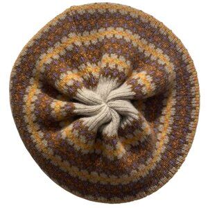 NWT Fairisle Cream Beret Hat - Pure New Wool